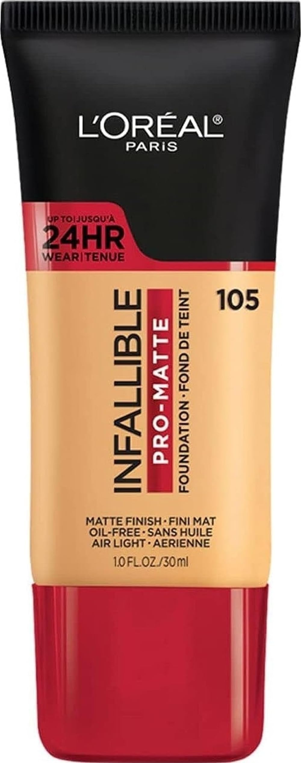 L'Oreal Paris Cosmetics Makeup Infallible Pro-Matte Liquid Longwear Foundation, Shell Beige, 1 fl oz.