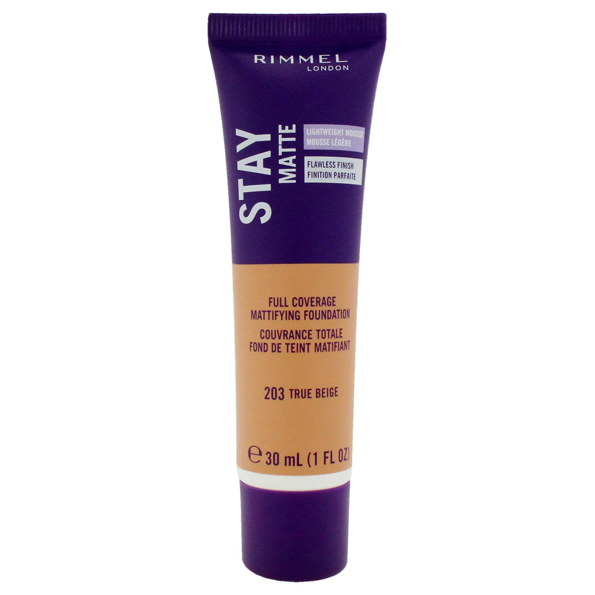 Rimmel London Stay Matte Liquid Mousse - 200 Soft Beige - Foundation, Lightweight, Shine Control, Oil-Free, 1oz