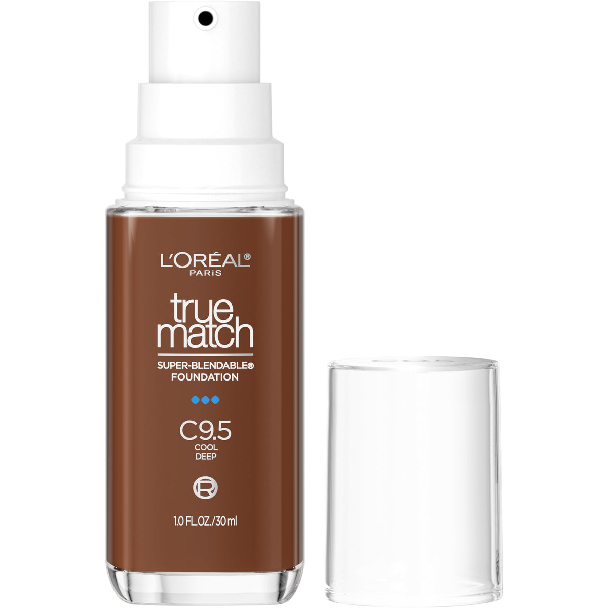 L'Oreal Paris True Match Super-Blendable Foundation, Medium Coverage Liquid Foundation Makeup, C3, Light Medium, 1 Fl Oz