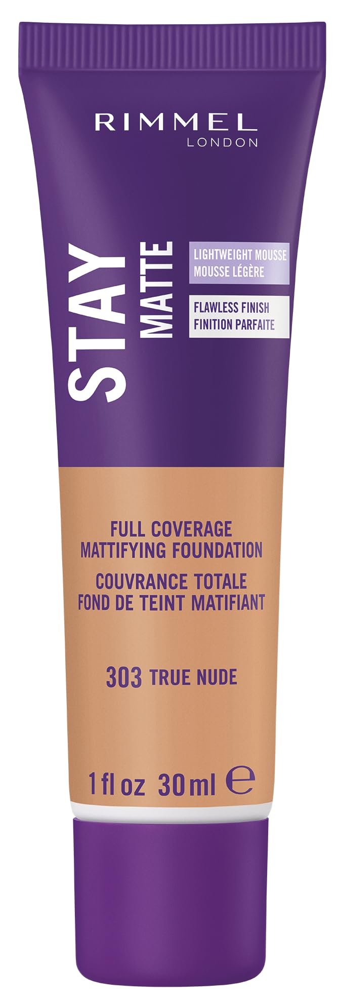 Rimmel London Stay Matte Liquid Mousse - 200 Soft Beige - Foundation, Lightweight, Shine Control, Oil-Free, 1oz
