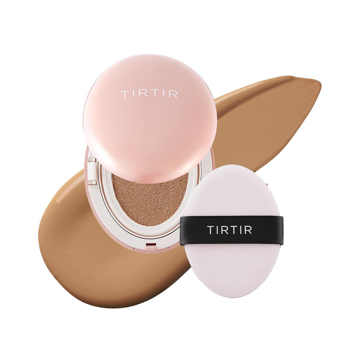 TIRTIR Mask Fit All Cover Pink Cushion Foundation | High coverage, Velvety Matte Finish, Lightweight, Flawless, Corrects Redness, Korean Cushion (#15C Fair Porcelain, Full Size, 0.63 Fl Oz)