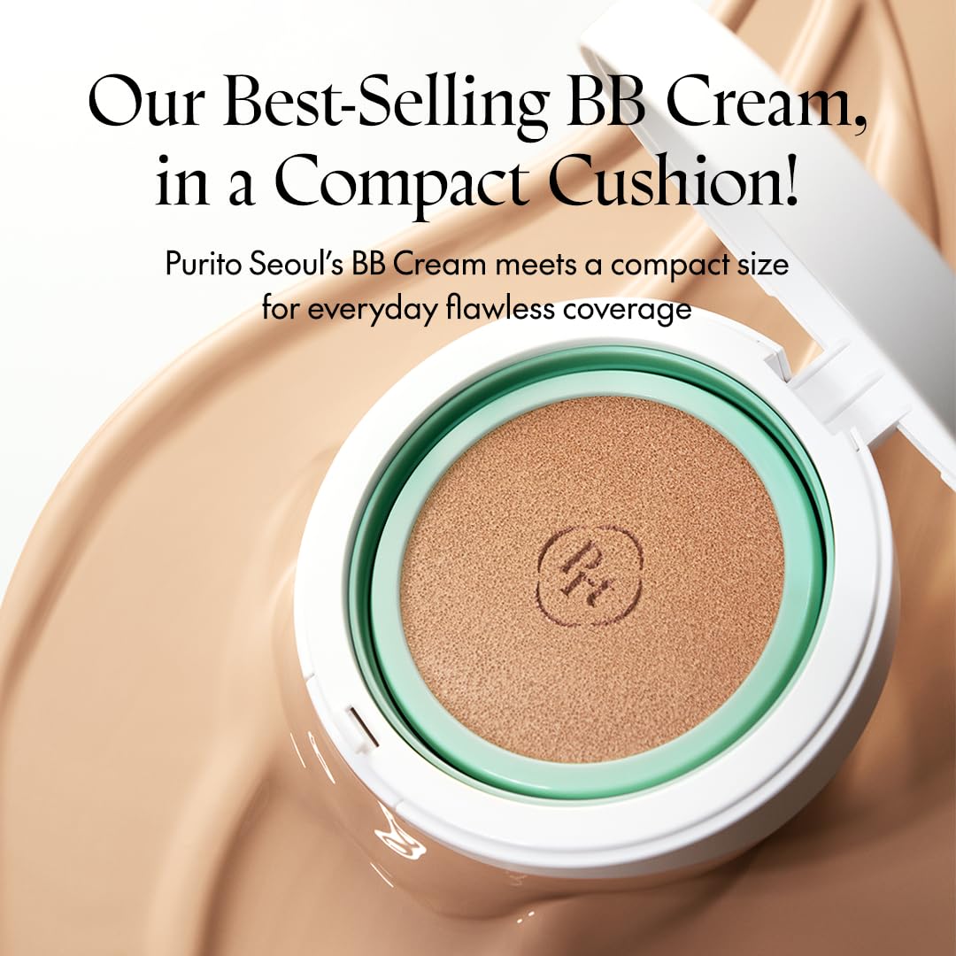 PURITO SEOUL Wonder Releaf Centella BB Cushion #23 Natural Beige, Foundation, Korean Centella, Makeup Long Lasting, Flawless Coverage, K-Beauty, 15g, 0.52 fl.oz