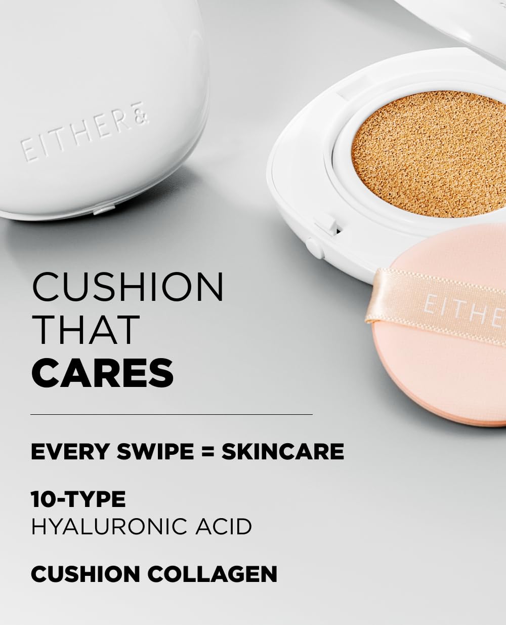 EITHER& Glow Pixel Cushion Foundation, Korean Skin Care, Make Up, 34N