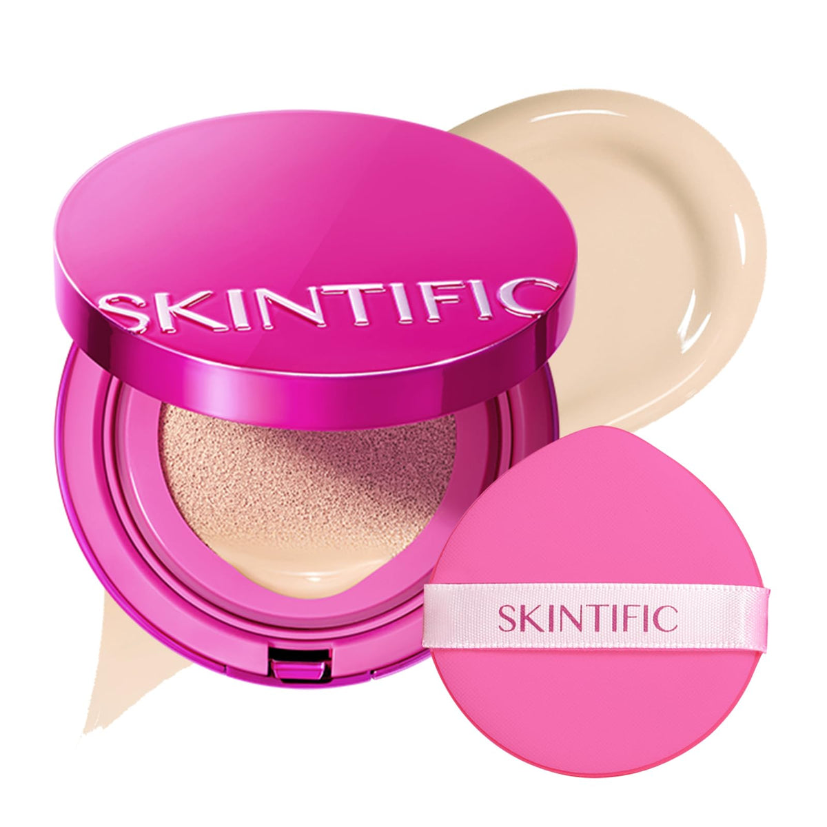 SKINTIFIC Pink Cushion Foundation Natural Glow 02 Ivory