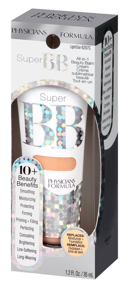 Physicians Formula Super BB Cream. All in 1 Tinted Beauty Balm Foundation Cream, Sheer Moisturizing Coverage, Cruelty free - Light