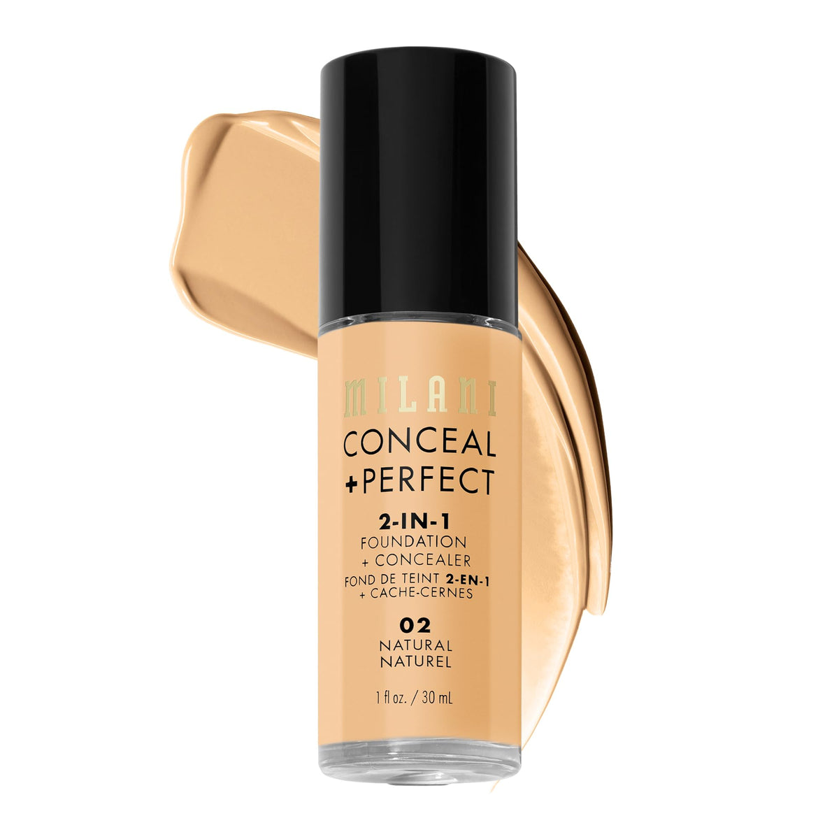 Milani Conceal + Perfect Liquid Foundation Makeup - Light Beige, 1 Fl. Oz