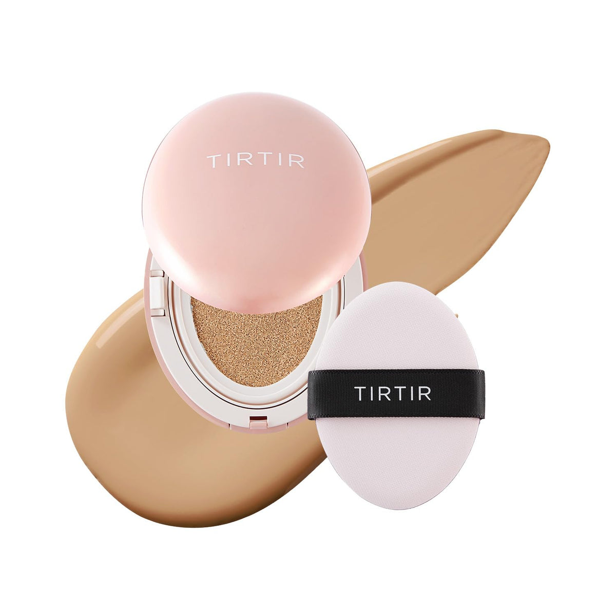 TIRTIR Mask Fit All Cover Pink Cushion Foundation | High coverage, Velvety Matte Finish, Lightweight, Flawless, Corrects Redness, Korean Cushion (#15C Fair Porcelain, Full Size, 0.63 Fl Oz)