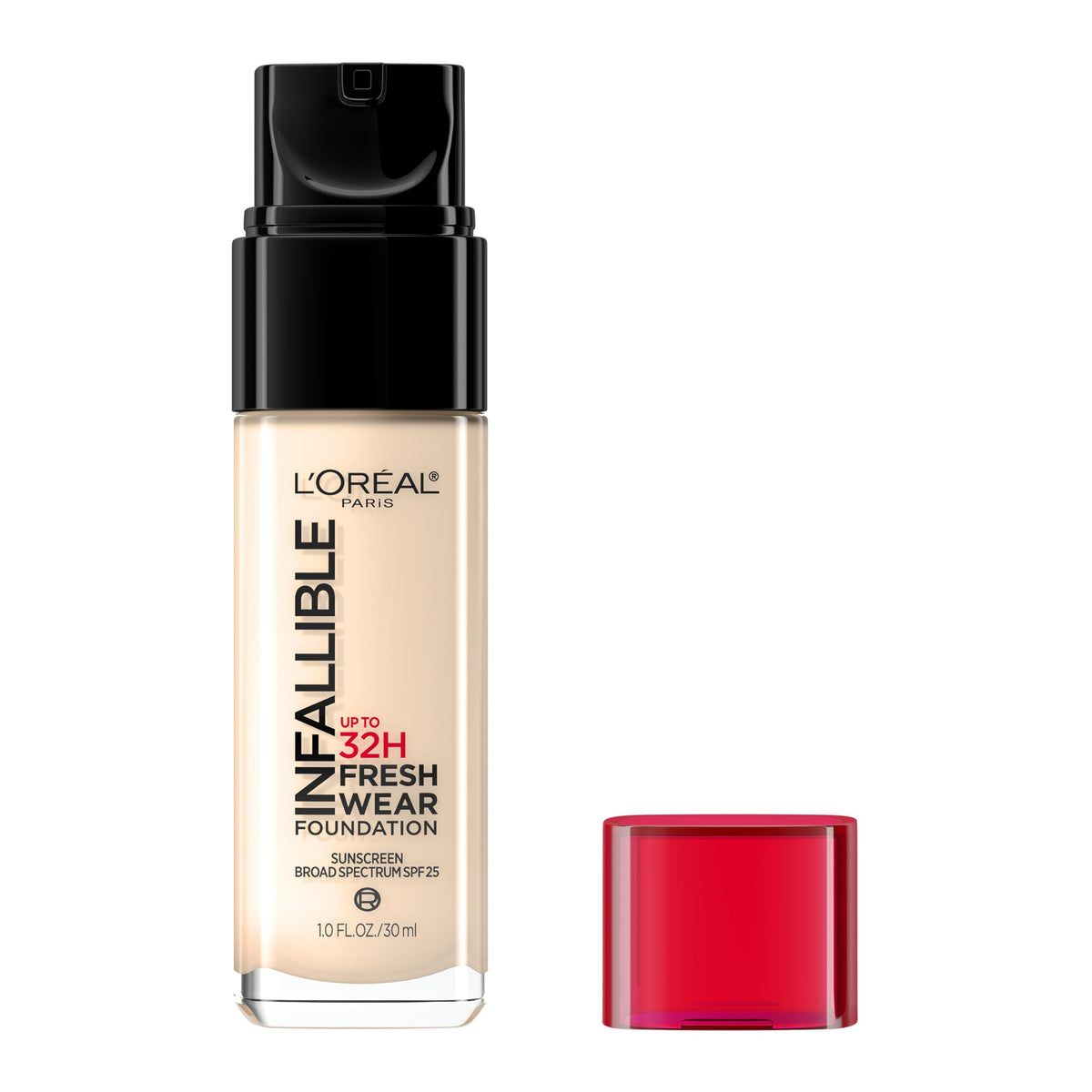 L'Oreal Paris Makeup Infallible Up to 32 Hour Fresh Wear Lightweight Foundation, 411 Beige Ivory, 1 Fl Oz, Packaging May Vary