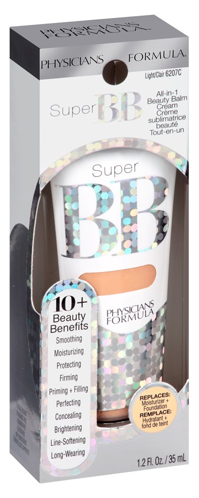 Physicians Formula Super BB Cream. All in 1 Tinted Beauty Balm Foundation Cream, Sheer Moisturizing Coverage, Cruelty free - Light