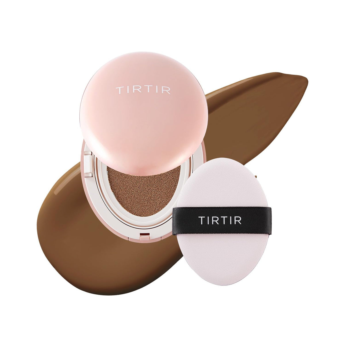 TIRTIR Mask Fit All Cover Pink Cushion Foundation | High coverage, Velvety Matte Finish, Lightweight, Flawless, Corrects Redness, Korean Cushion (#15C Fair Porcelain, Full Size, 0.63 Fl Oz)