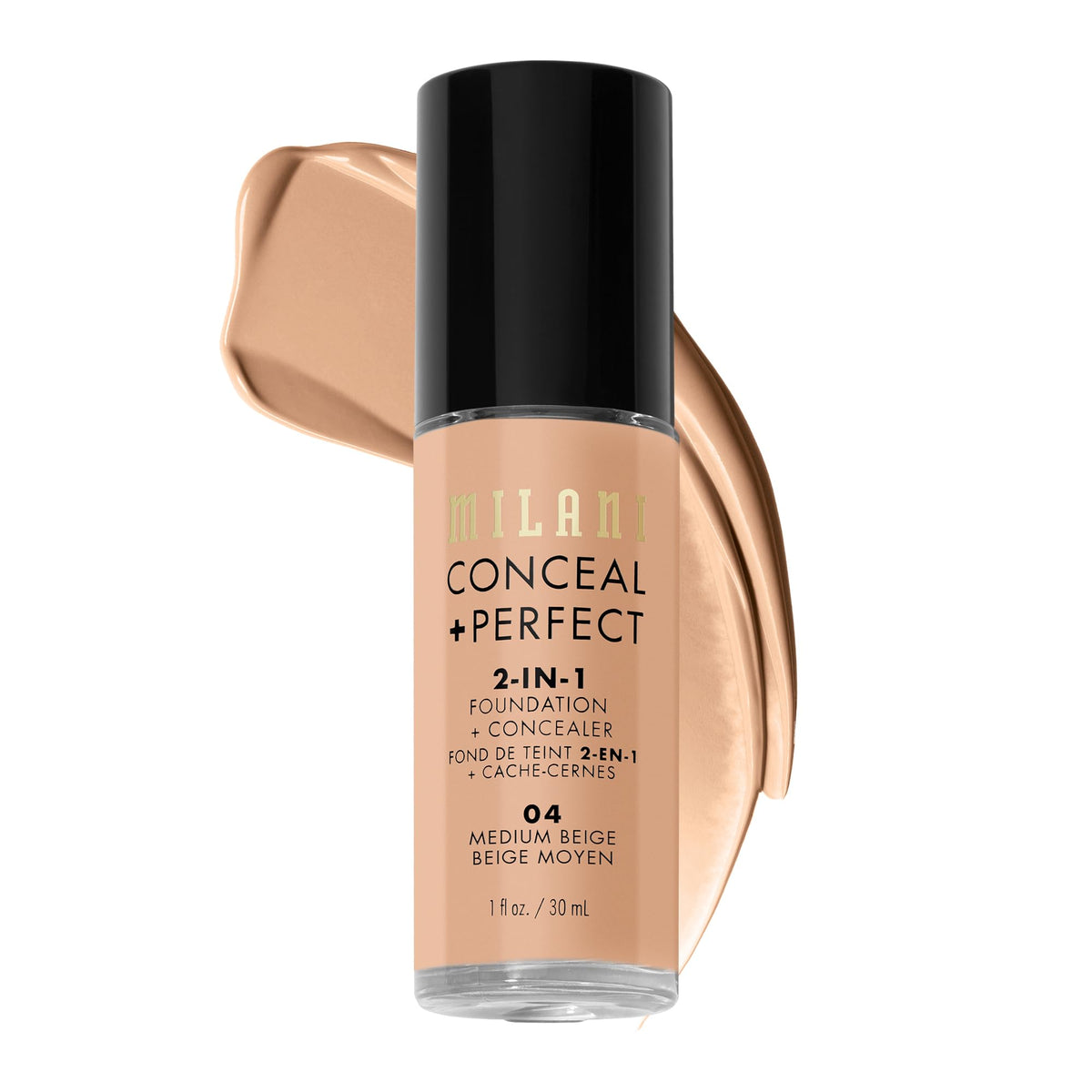 Milani Conceal + Perfect Liquid Foundation Makeup - Light Beige, 1 Fl. Oz