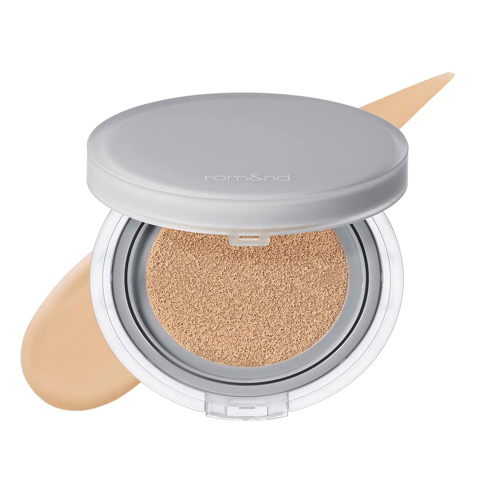 Rom&nd Nu Zero Cushion (01 Porcelain 17) Long Lasting, High Coverage, Semi Matte Finish, Flawless Complexion Without Cakey Face, Makeup Base and Fixer, Thinly Layered, Korean Cushion Foundation