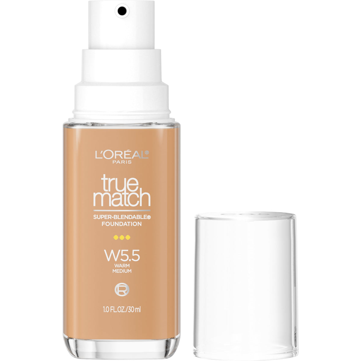 L'Oreal Paris True Match Super-Blendable Foundation, Medium Coverage Liquid Foundation Makeup, N3, Light Medium, 1 Fl Oz