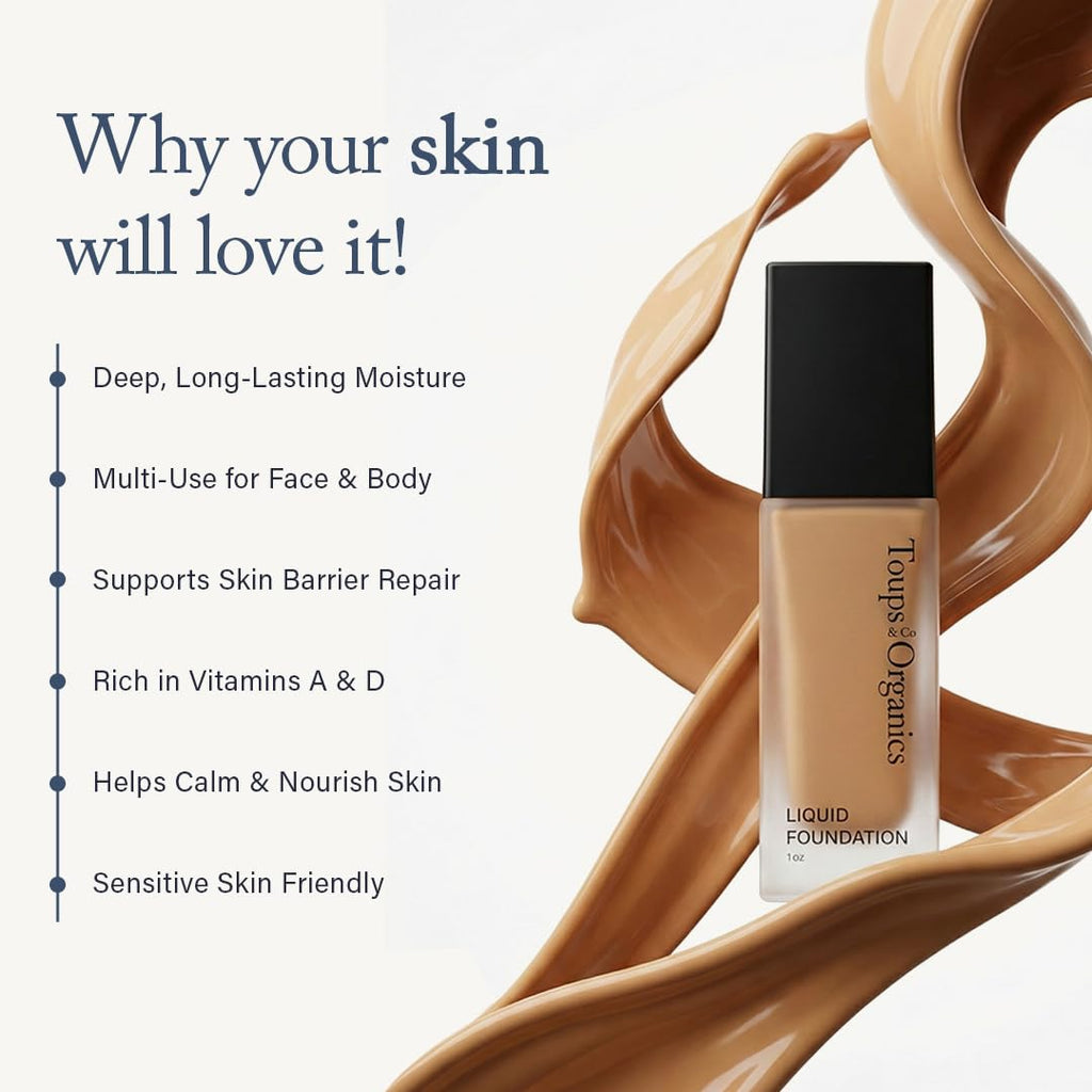 Toups & Co Liquid Foundation Magnolia - Neutral | Lightweight & Breathable Buildable Coverage | Aloe Vera, Shea Butter & Herbal Extracts | Non-Comedogenic, Long-Lasting, Sensitive Skin Safe