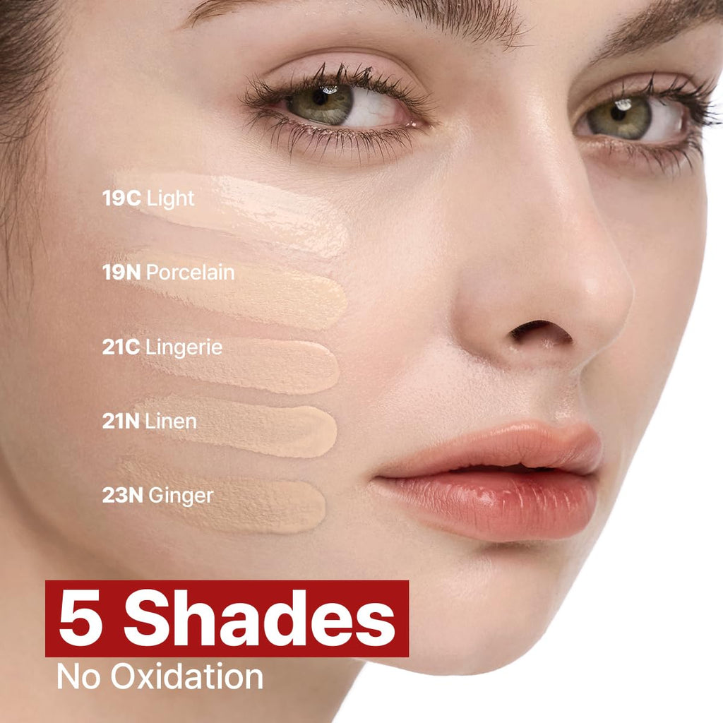 CLIO Kill Cover Founwear Cushion Foundation, Flawless Full Coverage with Matte Finish, Covering Pigmentation and Blemish for Sensitive Skin, Creamy Lightweight Texture, Korean Cushion (23N GINGER)