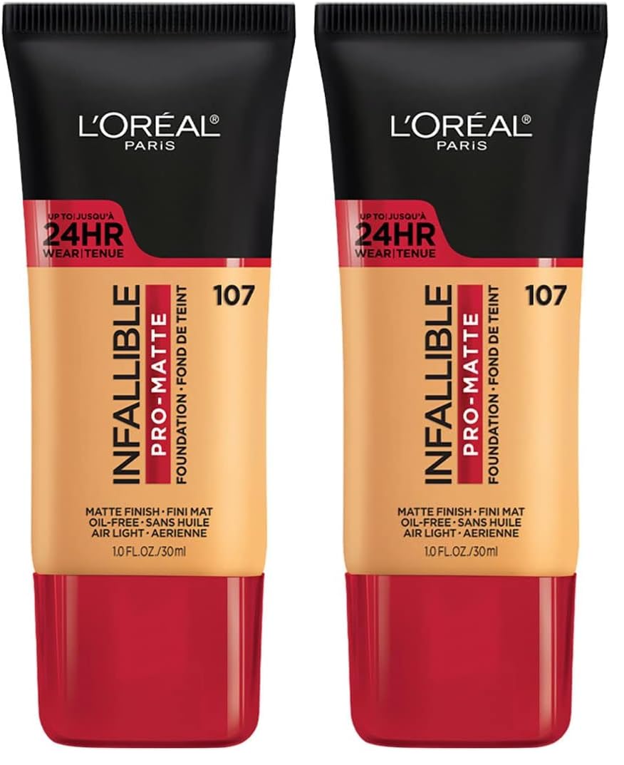 L'Oreal Paris Cosmetics Makeup Infallible Pro-Matte Liquid Longwear Foundation, Shell Beige, 1 fl oz.