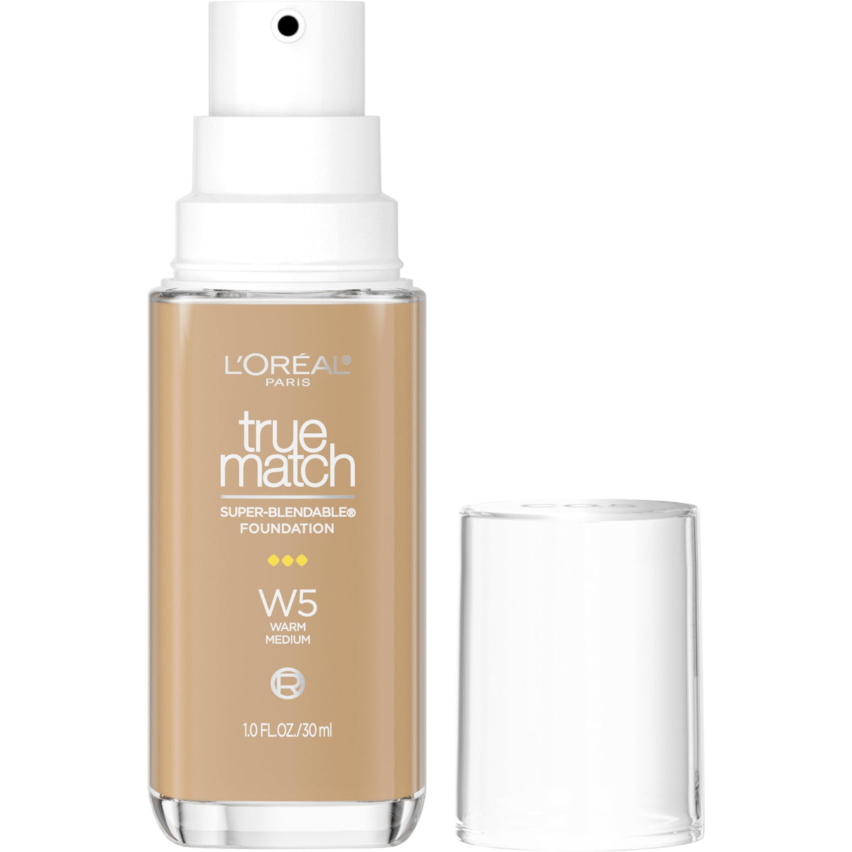 L'Oreal Paris True Match Super-Blendable Foundation, Medium Coverage Liquid Foundation Makeup, N3, Light Medium, 1 Fl Oz