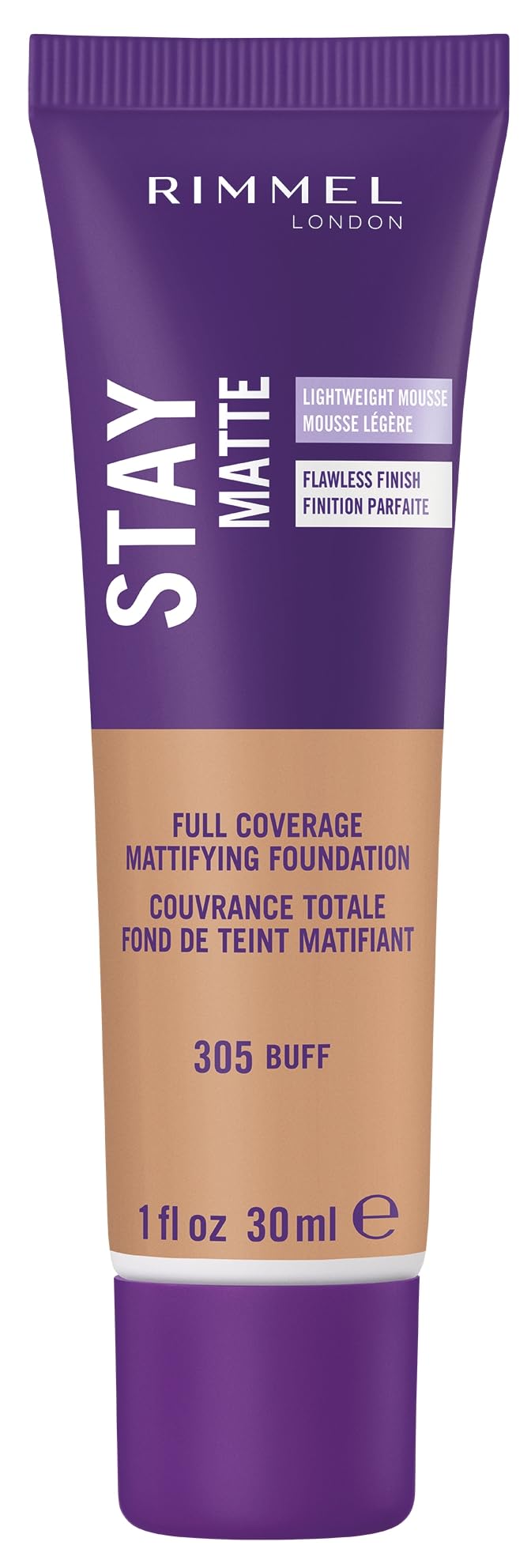 Rimmel London Stay Matte Liquid Mousse - 200 Soft Beige - Foundation, Lightweight, Shine Control, Oil-Free, 1oz