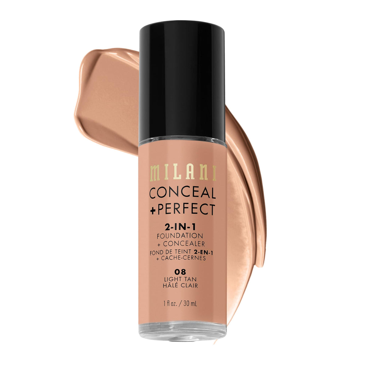 Milani Conceal + Perfect Liquid Foundation Makeup - Light Beige, 1 Fl. Oz
