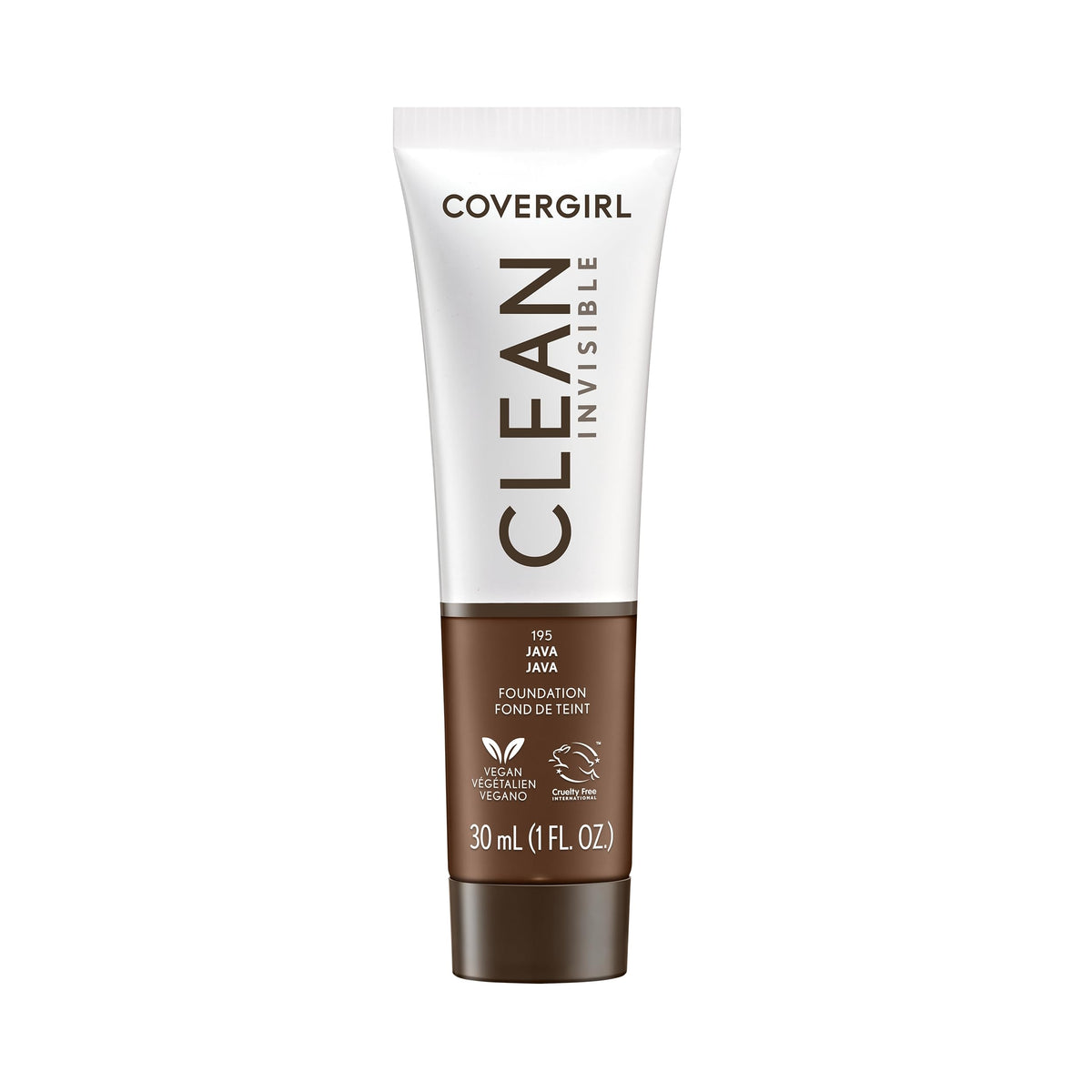 COVERGIRL Clean Invisible Foundation Makeup, Dewy & Glowy Finish, Buildable Coverage, Skin-Like Smooth Look, Vegan, Creamy Natural, 1oz