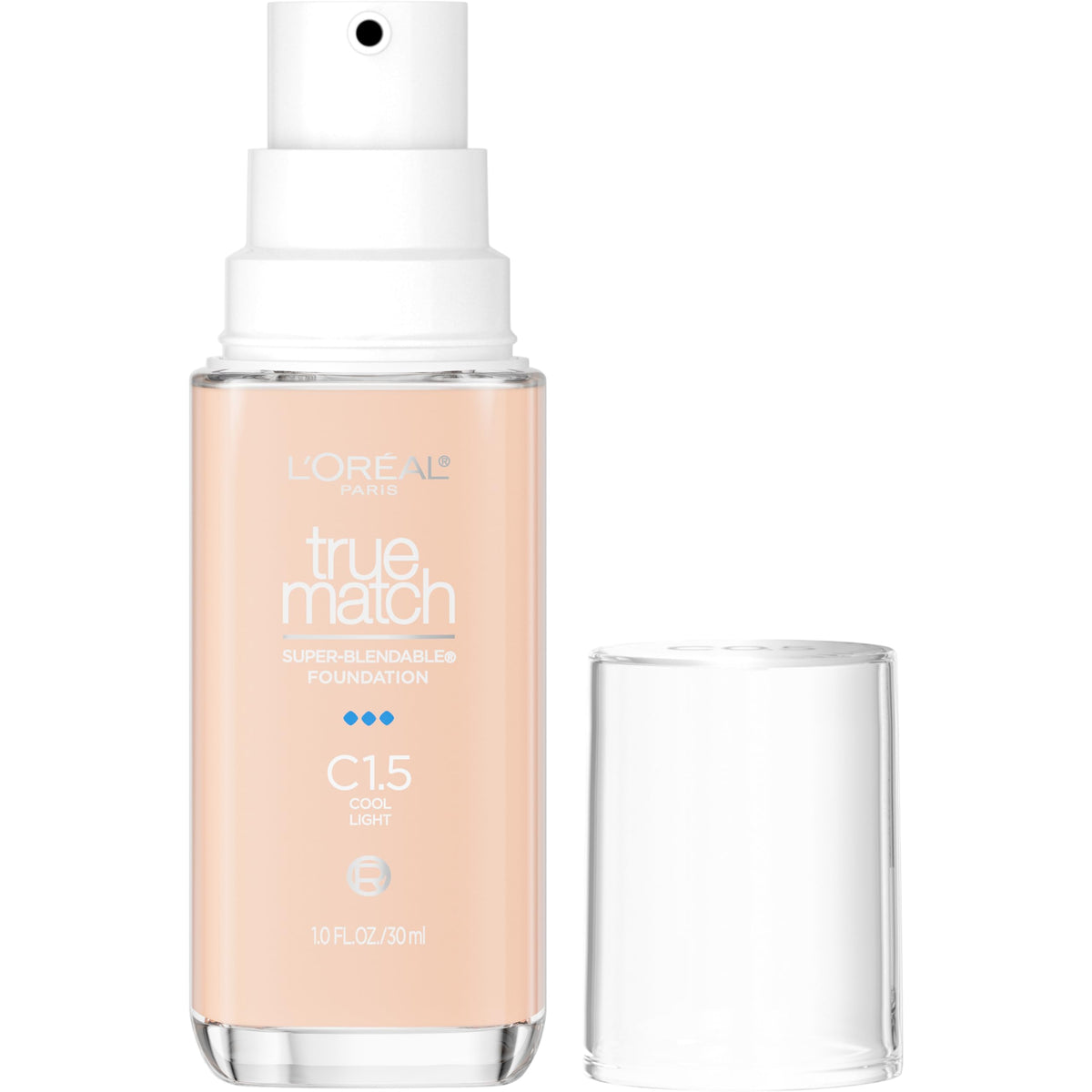 L'Oreal Paris True Match Super-Blendable Foundation, Medium Coverage Liquid Foundation Makeup, N3, Light Medium, 1 Fl Oz
