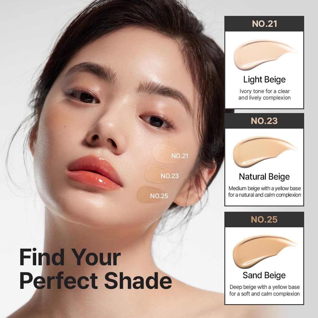 Farmstay Black Snail & Peptide 9 Perfect Cushion Foundation | Full Coverage, Lightweight, Skin-Fit, Smooth Radiant Finish, Korean Cushion Foundation (#23 Natural Beige, 0.53 Fl Oz)