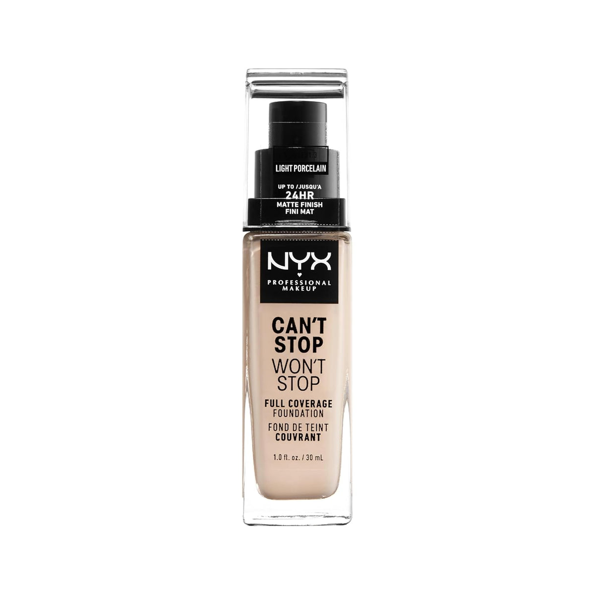 NYX PROFESSIONAL MAKEUP Can't Stop Won't Stop Foundation, 24h Full Coverage Matte Finish - Nude