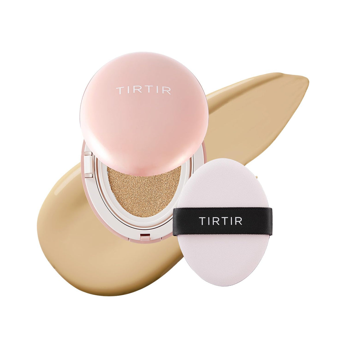 TIRTIR Mask Fit All Cover Pink Cushion Foundation | High coverage, Velvety Matte Finish, Lightweight, Flawless, Corrects Redness, Korean Cushion (#15C Fair Porcelain, Full Size, 0.63 Fl Oz)