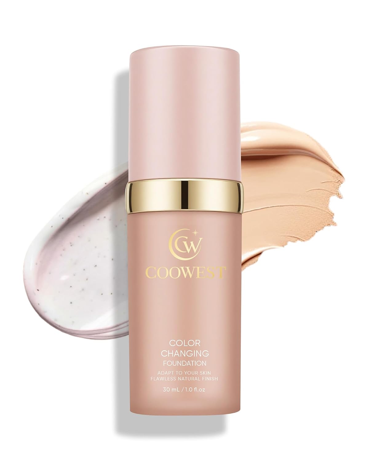 Color Changing Foundation for Mature Skin, 4-in-1 Light to Medium Shade-Adapting Skin Tint, Lightweight Hydrating Coverage Liquid Foundation Makeup, Smooth & Blur Finish, 30ml (Natural)