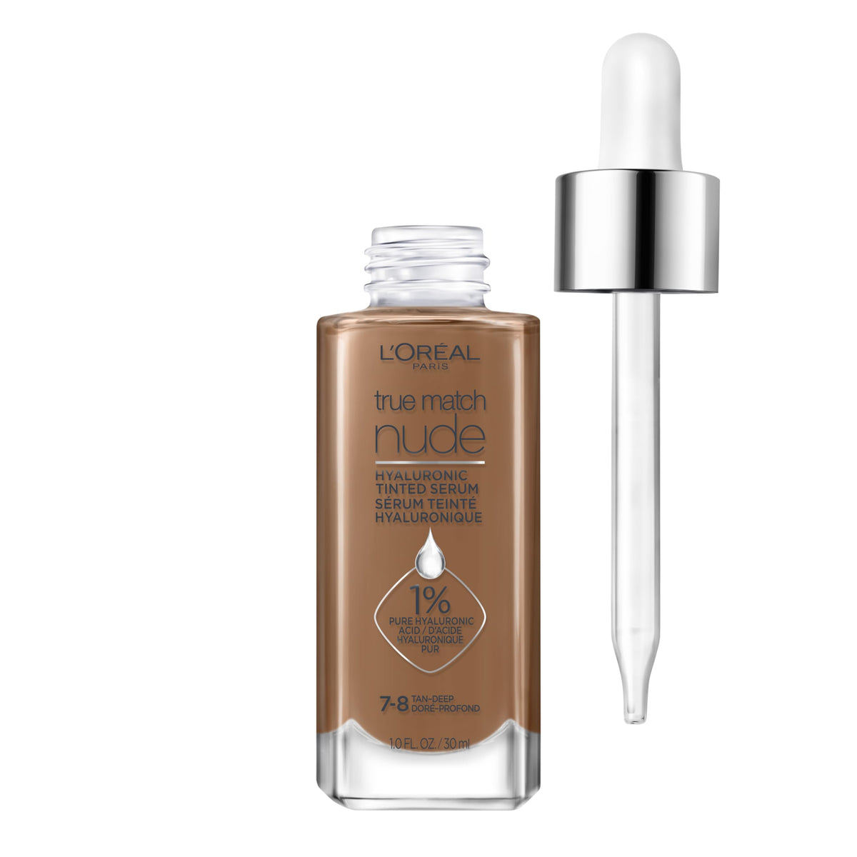 L'Oreal Paris True Match Nude Hyaluronic Tinted Serum Foundation with 1% Hyaluronic acid, Light 2-3, 1 fl. oz.