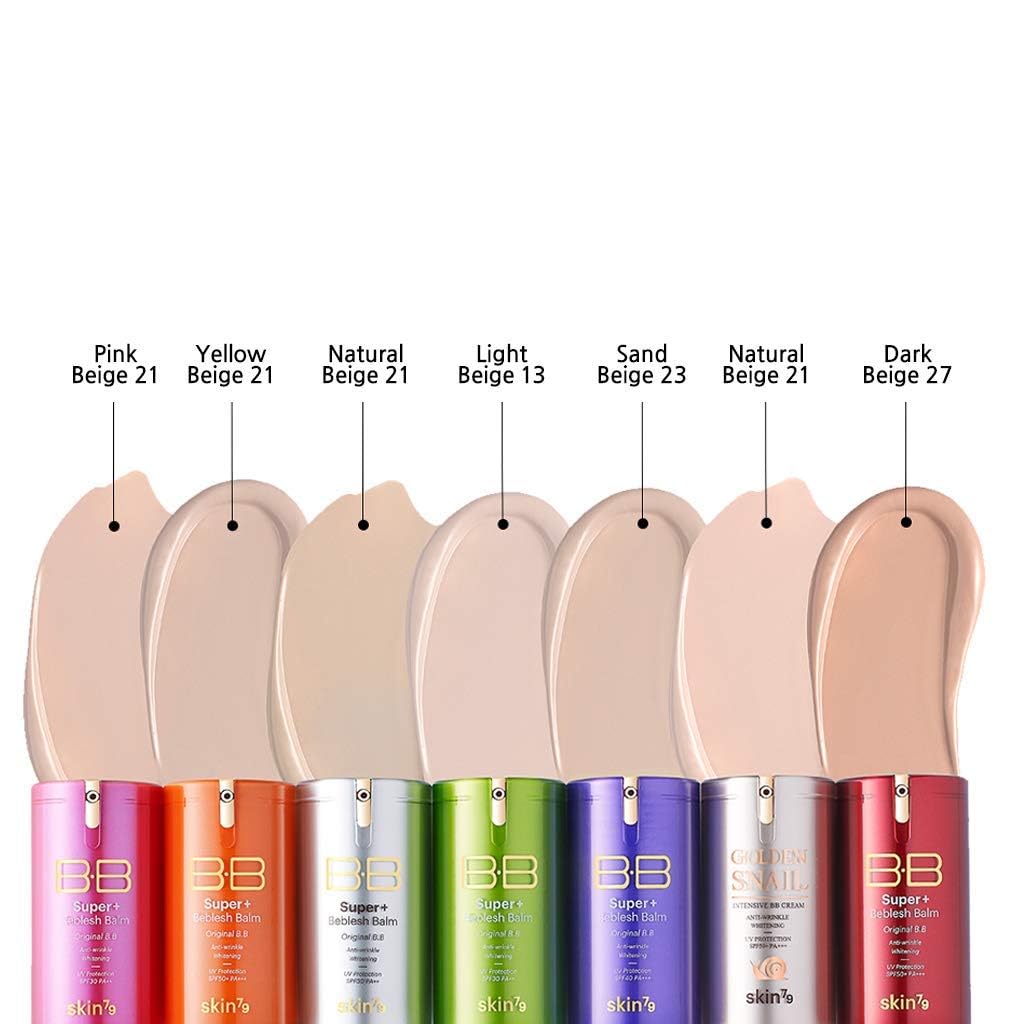 SKIN79 Super Plus Beblesh Balm Pink BB Cream 40g, 2 Pack, US Version K Beauty Flawless Radiant Base Foundation Makeup Blemish Cover Tinted Moisturizer Pink 21 color