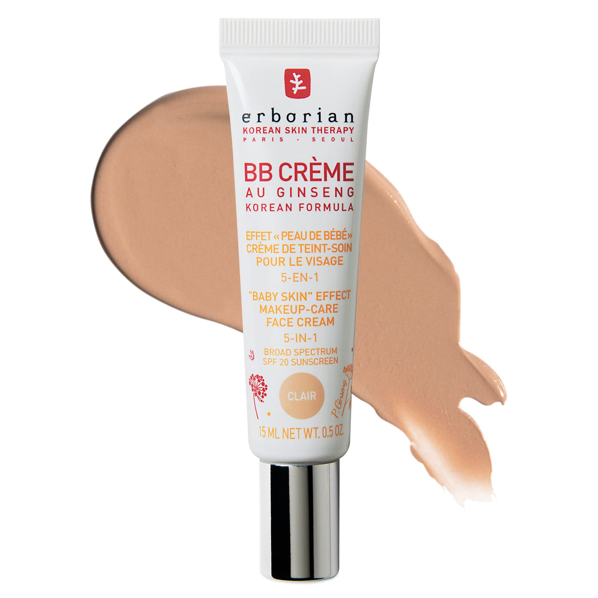Erborian BB Cream SPF 20, Tone-Evening, Korean Skincare Makeup Hybrid