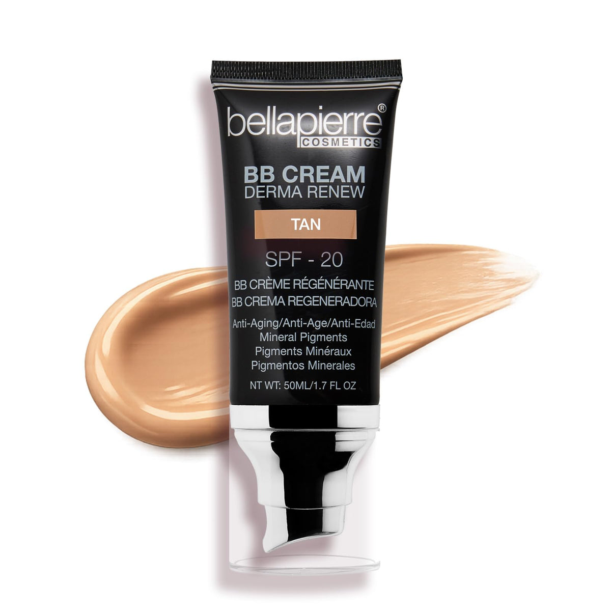Bellapierre BB Cream with SPF 20, Tinted Moisturizer & Lightweight Foundation Makeup, Buildable Light-to-Medium Coverage, Soft Matte Finish, Paraben-Free, Cruelty-Free, 1.7 fl oz – Medium