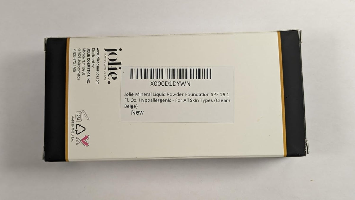 Jolie Mineral Liquid Powder Foundation SPF 15 1 Fl. Oz. Hypoallergenic - For All Skin Types (Cream Beige)