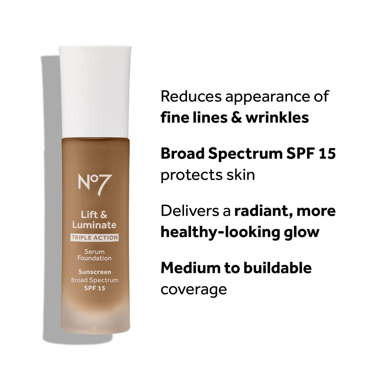 No7 Lift & Luminate Triple Action Serum Foundation, Cool Ivory, 1 Fl Oz