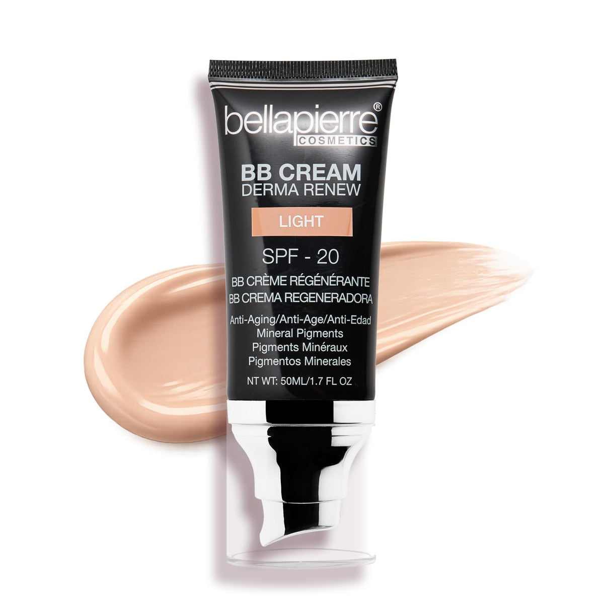 Bellapierre BB Cream with SPF 20, Tinted Moisturizer & Lightweight Foundation Makeup, Buildable Light-to-Medium Coverage, Soft Matte Finish, Paraben-Free, Cruelty-Free, 1.7 fl oz – Medium