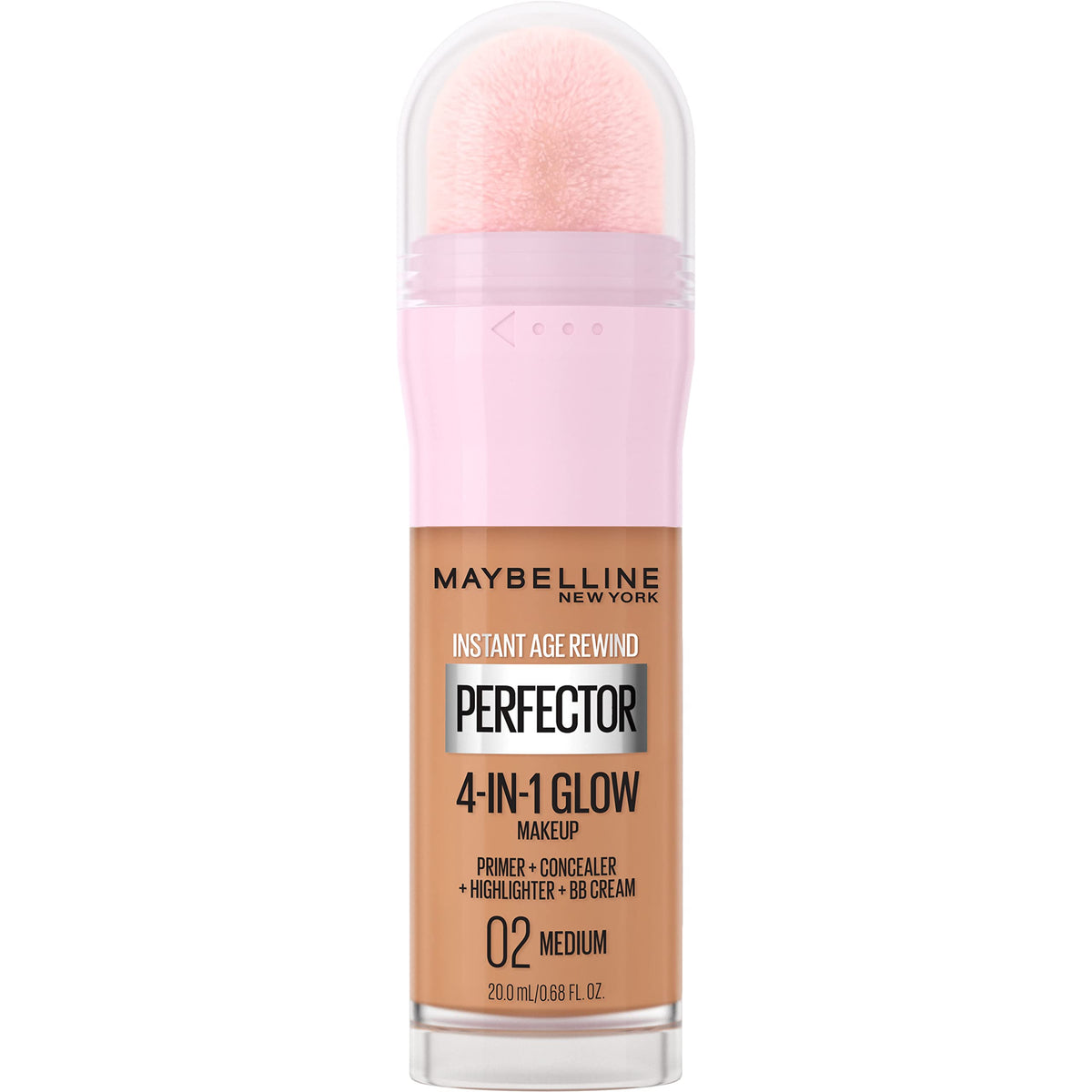 Maybelline New York Instant Age Rewind Instant Perfector 4-In-1 Glow Makeup - Primer, Concealer, Highlighter and BB Cream in 1, Fair/Light, 0.68 fl oz
