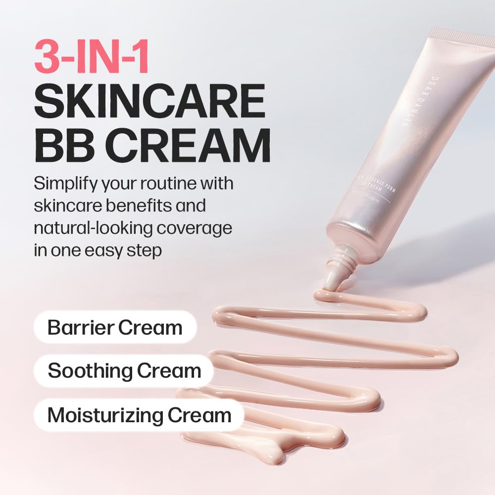 DEAR DAHLIA Daily PDRN BB Cream (Natural Beige) - Lightweight Skin Tint with Centella PDRN, Medium Coverage for Dewy Glass Skin Glow, Moisturizing Vegan Korean Makeup Base. 1.35 fl oz