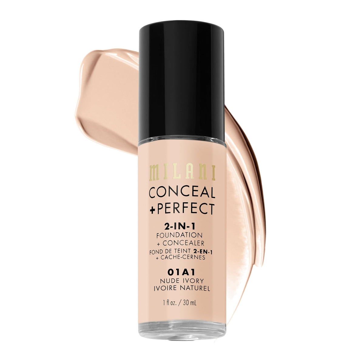 Milani Conceal + Perfect Liquid Foundation Makeup - Light Beige, 1 Fl. Oz