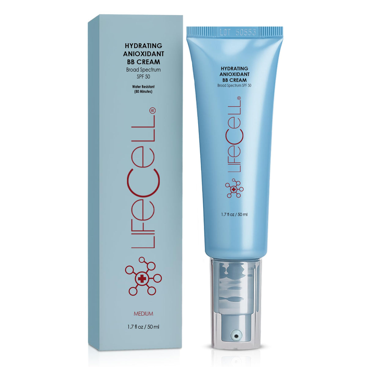LifeCell SPF 30 Tinted Anti-Aging BB Cream – Medium Shade, 1oz, Hydrating