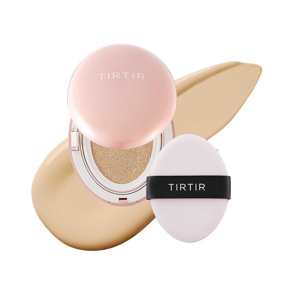 TIRTIR Mask Fit All Cover Pink Cushion Foundation | High coverage, Velvety Matte Finish, Lightweight, Flawless, Corrects Redness, Korean Cushion (#15C Fair Porcelain, Full Size, 0.63 Fl Oz)