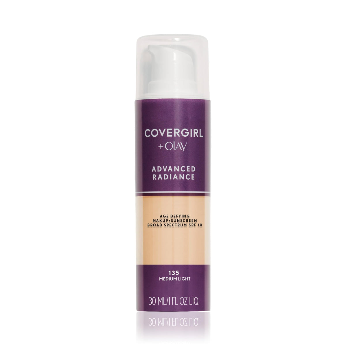 COVERGIRL Advanced Radiance Age-Defying Liquid Foundation Makeup | Anti-Aging, Age-Defying Formula, Buildable Coverage (Packaging May Vary) | 110 Classic Ivory | 1 fl oz (Pack of 1)