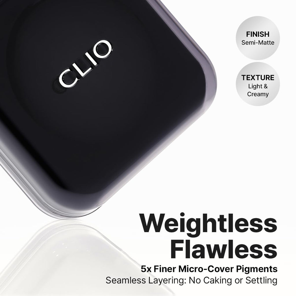 CLIO Kill Cover Founwear Cushion Foundation, Flawless Full Coverage with Matte Finish, Covering Pigmentation and Blemish for Sensitive Skin, Creamy Lightweight Texture, Korean Cushion (23N GINGER)