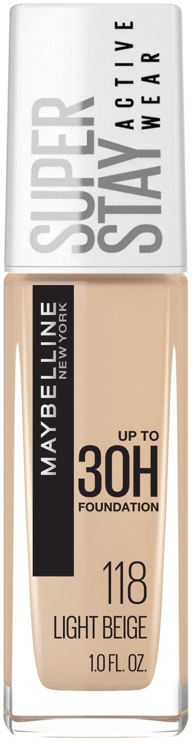 Maybelline Super Stay Full Coverage Liquid Foundation Active Wear Makeup, Up to 30Hr Wear, Transfer, Sweat & Water Resistant, Matte Finish, Buff Beige, 1 Count