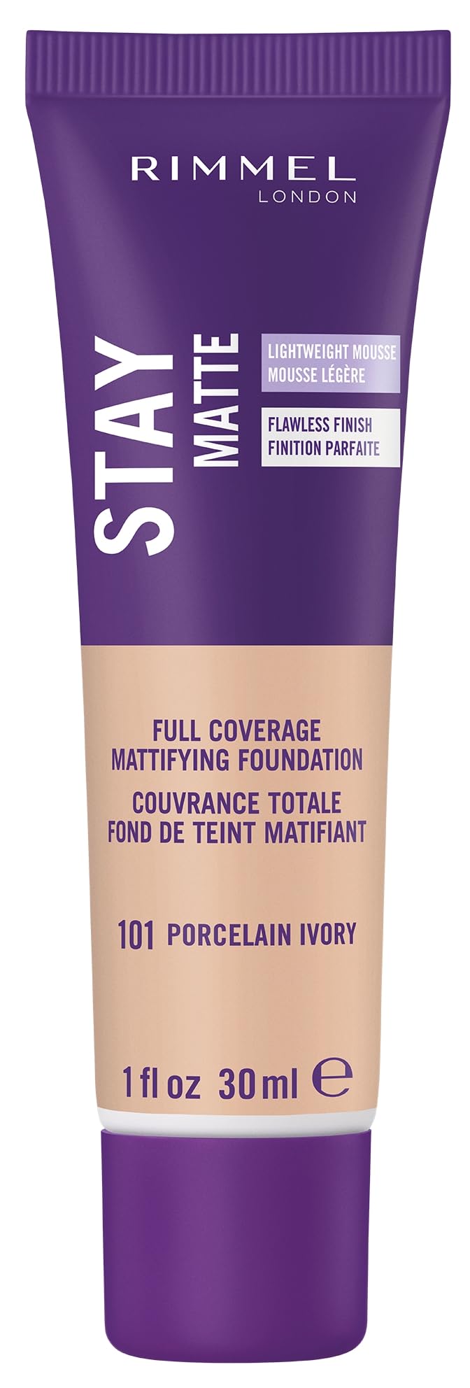 Rimmel London Stay Matte Liquid Mousse - 200 Soft Beige - Foundation, Lightweight, Shine Control, Oil-Free, 1oz