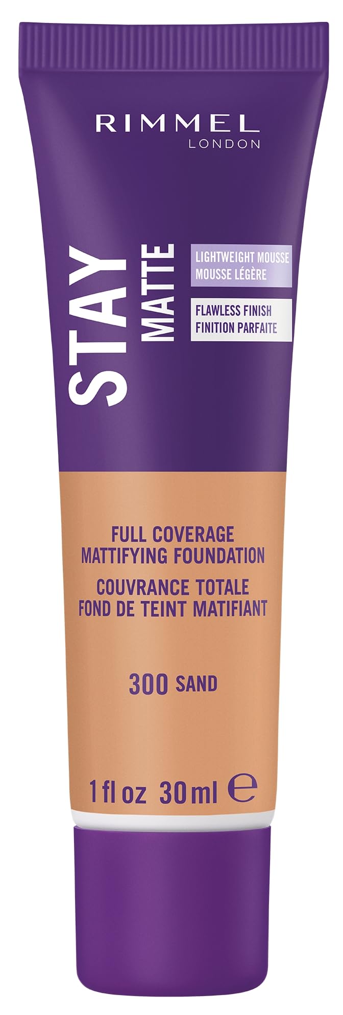 Rimmel London Stay Matte Liquid Mousse - 200 Soft Beige - Foundation, Lightweight, Shine Control, Oil-Free, 1oz