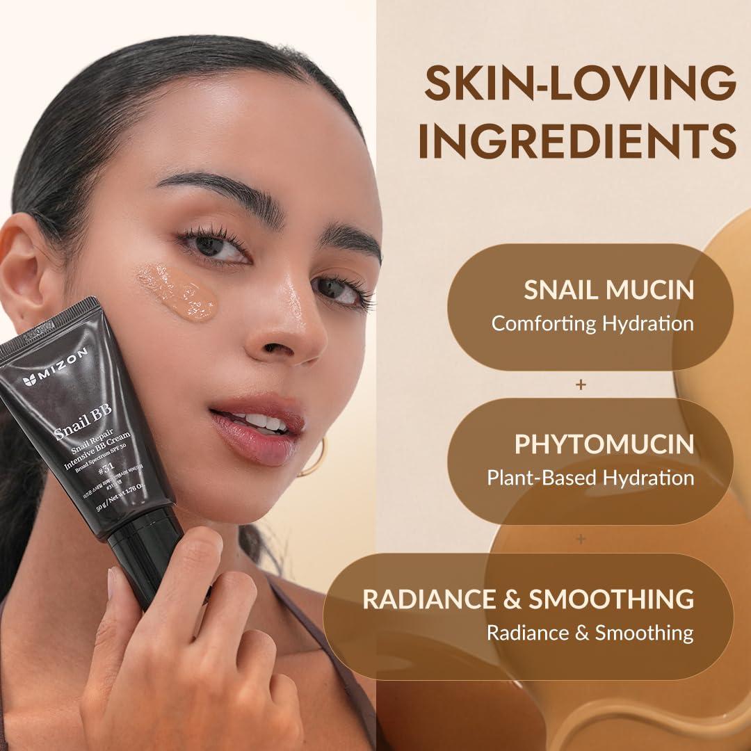 MIZON 3-in-1 Snail Repair Intensive BB Cream SPF 30 (#27) 1.76 oz