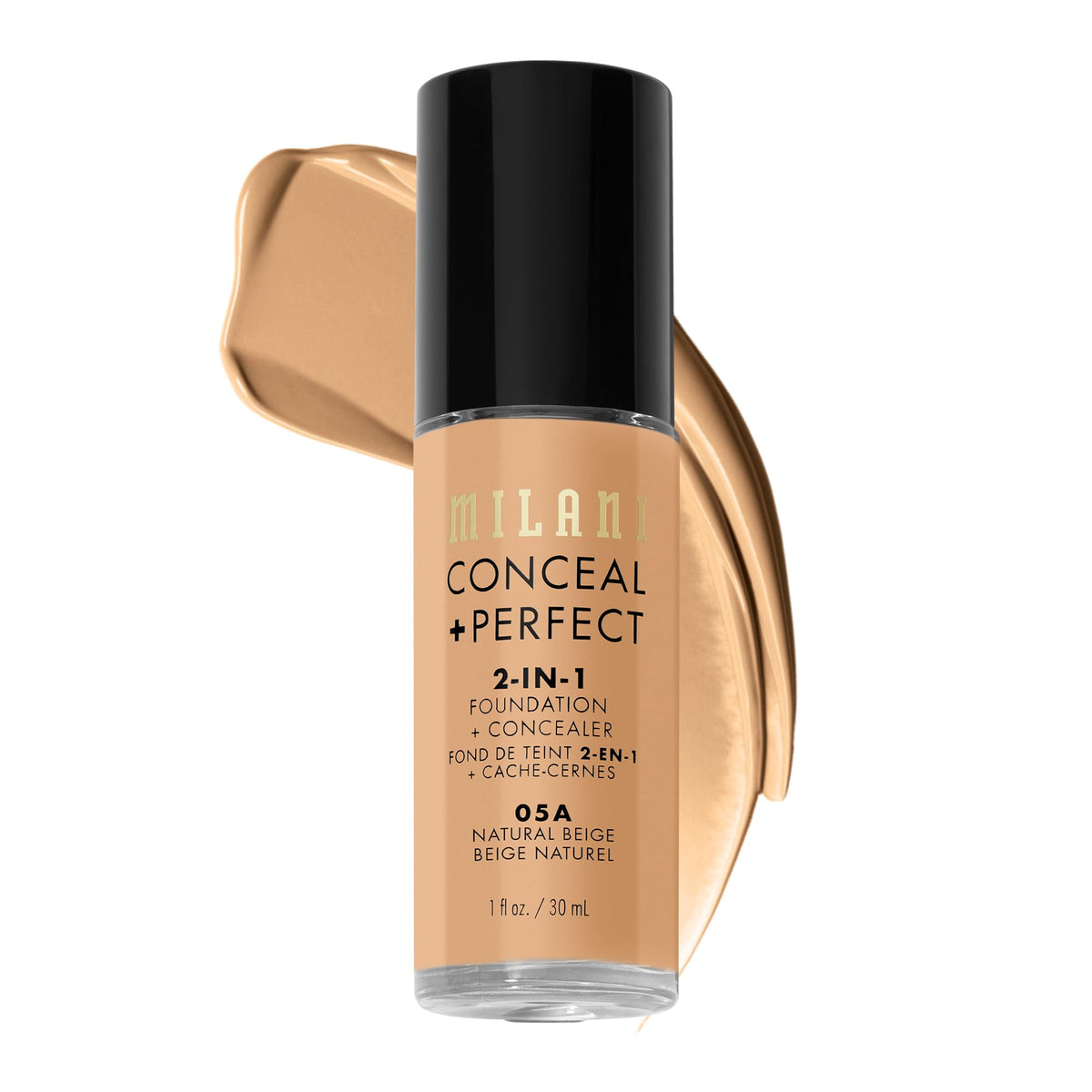 Milani Conceal + Perfect Liquid Foundation Makeup - Light Beige, 1 Fl. Oz