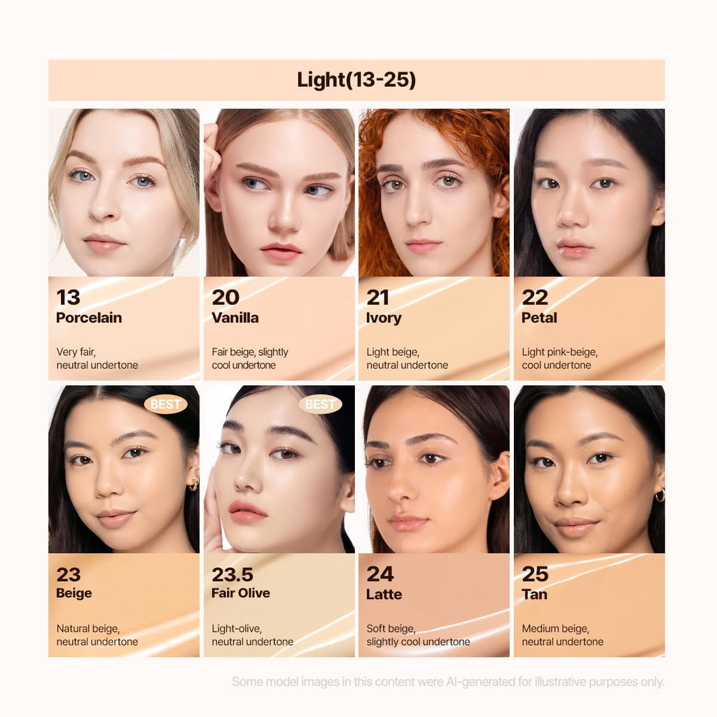 ESPOIR Be Velvet Cushion Foundation #23 Beige | Quick and Easy Coverage with Long-lasting Color by Zero Oxidation, Velvety Smooth Finish & Lightweight Formula, Vegan, Korean Makeup, 0.46 oz