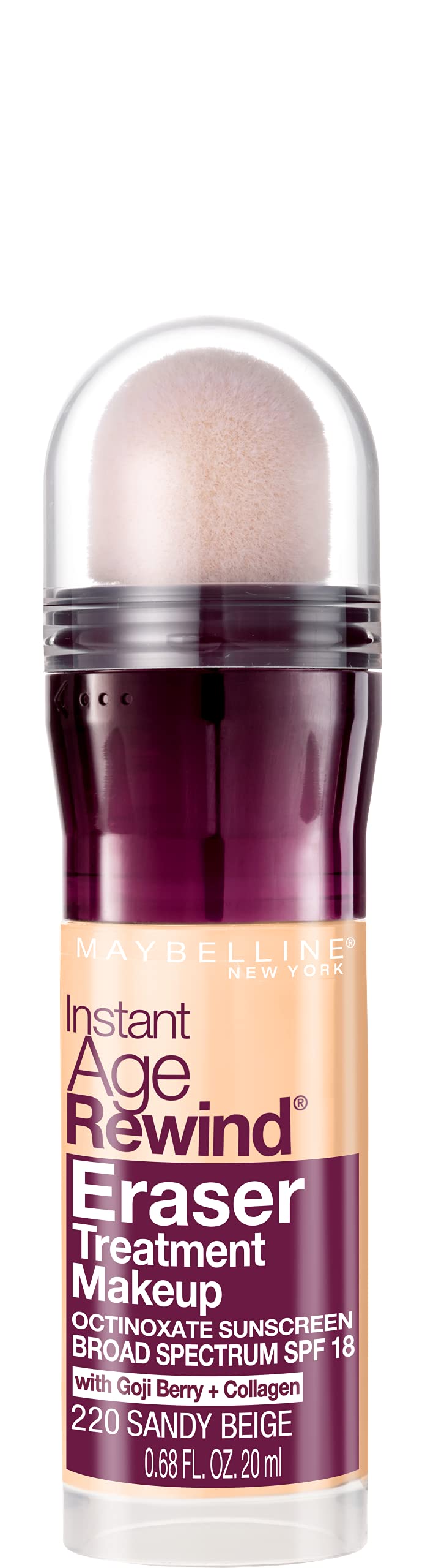 Maybelline Instant Age Rewind Eraser Foundation with SPF 20 and Moisturizing ProVitamin B5, 300, 1 Count (Packaging May Vary)